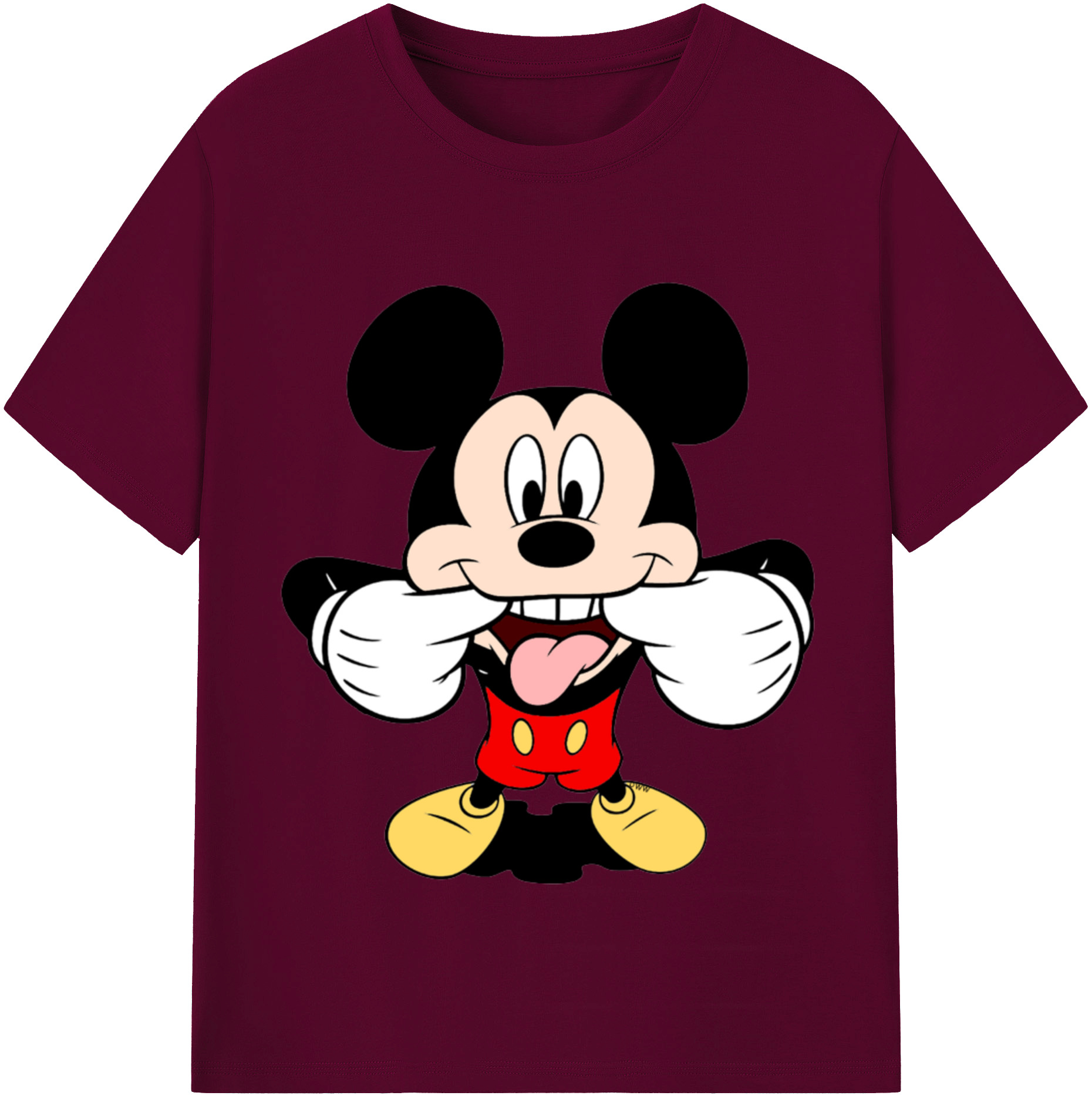 （画像用） ミッキーマウス Mickey Mouse レディースカジュアルプリントTシャツ（綿100％）